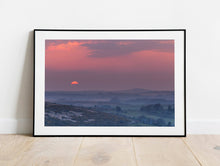 Load image into Gallery viewer, Dartmoor Sunset Photography | Red Sky Wall Art, Devon Valley Prints - Home Decor Gifts - Sebastien Coell Photography
