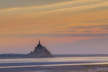 Load image into Gallery viewer, Mont Saint Michel Castle | Normandy Dusk Seascape Photography - Home Decor
