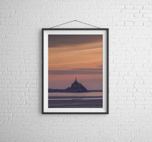 Load image into Gallery viewer, Mont Saint Michel Castle | Normandy Dusk Seascape Photography - Home Decor
