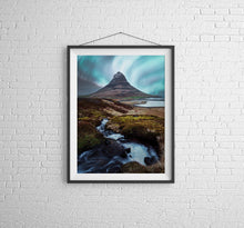 Load image into Gallery viewer, Northern Lights wall art of Kirkjufell | Mountain Photography, Scandinavian Prints - Relight Home Decor Gifts - Sebastien Coell Photography
