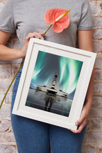 Load image into Gallery viewer, Stykkishólmskirkja Church Wall Art | Icelandic Northern Lights Prints Westfjords - Relight Home Decor
