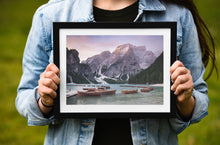 Load image into Gallery viewer, Lago Di Braies Wall Art  | Pragser Wildsee Lake Photography, Dolomiti Mountain photography
