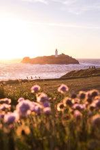 Load image into Gallery viewer, Cornish prints | Godrevy Lighthouse Photography, Sea Pinks wall art, Seascape Photography - Sebastien Coell Photography
