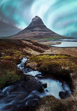 Load image into Gallery viewer, Northern Lights wall art of Kirkjufell | Mountain Photography, Scandinavian Prints - Relight Home Decor Gifts - Sebastien Coell Photography
