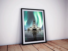 Load image into Gallery viewer, Stykkishólmskirkja Church Wall Art | Icelandic Northern Lights Prints Westfjords - Relight Home Decor
