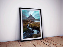 Load image into Gallery viewer, Northern Lights wall art of Kirkjufell | Mountain Photography, Scandinavian Prints - Relight Home Decor Gifts - Sebastien Coell Photography
