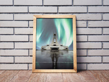 Load image into Gallery viewer, Stykkishólmskirkja Church Wall Art | Icelandic Northern Lights Prints Westfjords - Relight Home Decor
