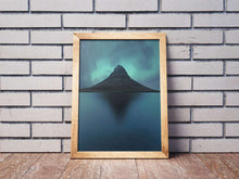 Load image into Gallery viewer, Aurora Borealis wall art of Kirkjufell Mountain | Fine Art Polar Lights Photography - Relight Home Decor Gifts - Sebastien Coell Photography
