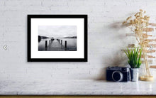 Load image into Gallery viewer, A Black and White Print | Coniston Water Jetty,  Lake district wall art, Cumbria Home Decor - Sebastien Coell Photography
