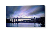 Load image into Gallery viewer, Panoramic Welsh Prints of The Menai Suspension bridge | Anglesey Prints for Sale - Sebastien Coell Photography
