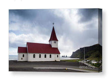 Load image into Gallery viewer, Church in Vik Iceland Prints | Reynisdrangar wall art for Sale and Home Decor Gifts - Sebastien Coell Photography
