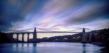 Load image into Gallery viewer, Panoramic Welsh Prints of The Menai Suspension bridge | Anglesey Prints for Sale - Sebastien Coell Photography
