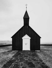 Load image into Gallery viewer, Scandinavian Prints of Budir Black Church | Icelandic Church Photography - Home Decor - Sebastien Coell Photography
