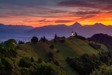 Load image into Gallery viewer, Landscape Photography of St Primoz | Jamnik Church Prints, Alpine Church Home Decor - Sebastien Coell Photography
