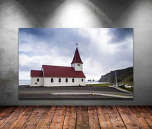 Load image into Gallery viewer, Church in Vik Iceland Prints | Reynisdrangar wall art for Sale and Home Decor Gifts - Sebastien Coell Photography
