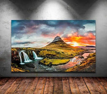 Load image into Gallery viewer, Panoramic Kirkjufell Print | Scandinavian art of Kirkjufellsfoss, Mountain Photography - Sebastien Coell Photography
