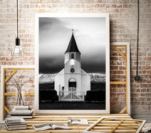 Load image into Gallery viewer, Scandinavian Print of an Eerie Church | Icelandic fine art, Westfjords Mountain Photography - Sebastien Coell Photography
