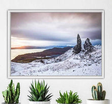 Load image into Gallery viewer, Isle of Skye Prints of The old man of Storr, Snow Mountain Photography Home Decor Gifts - SCoellPhotography
