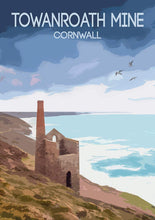 Load image into Gallery viewer, Seaside Poster of Towanroath Mine, Cornwall art Prints for Sale, Wheal Coates wall art Home Decor Gifts - SCoellPhotography
