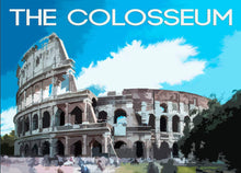 Load image into Gallery viewer, Travel Poster of the Roman Colosseum, Italian Prints for Sale, Rome Italy wall art, Roman Empire Home Decor Gifts - SCoellPhotography
