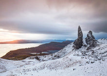 Load image into Gallery viewer, Isle of Skye Prints of The old man of Storr, Snow Mountain Photography Home Decor Gifts - SCoellPhotography
