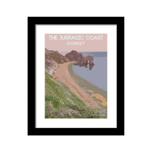 Load image into Gallery viewer, Travel Poster Print Illustration of Durdles Door Dorset Coast Wall Art, Seascape photography gift Christmas gifts sea england home decor - SCoellPhotography
