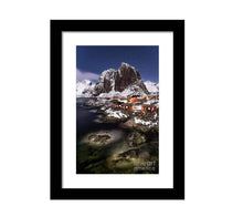 Load image into Gallery viewer, Moonscape Print of Hamnoy | Lofoten Island Night Sky Mountain Photography - Home Decor - Sebastien Coell Photography
