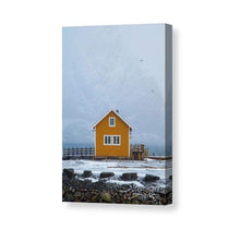 Load image into Gallery viewer, Lofoten Island Prints | The little yellow hut wall art, Sakrisoy Mountain Photography - Sebastien Coell Photography
