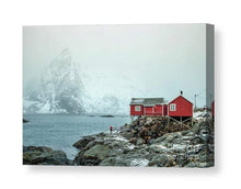 Load image into Gallery viewer, Red Hut Prints of Hamnoy | Lofoten Island Fishermans cottage art - Home Decor Prints - Sebastien Coell Photography
