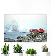 Load image into Gallery viewer, Red Hut Prints of Hamnoy | Lofoten Island Fishermans cottage art - Home Decor Prints - Sebastien Coell Photography
