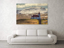 Load image into Gallery viewer, Icelandic Church Print of Ingjaldshóll | Scandinavian Photography and Home Decor Gifts - Sebastien Coell Photography
