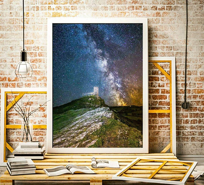 Dartmoor Astrophotography Prints | Brentor Church wall art - Home Decor Gifts - Sebastien Coell Photography