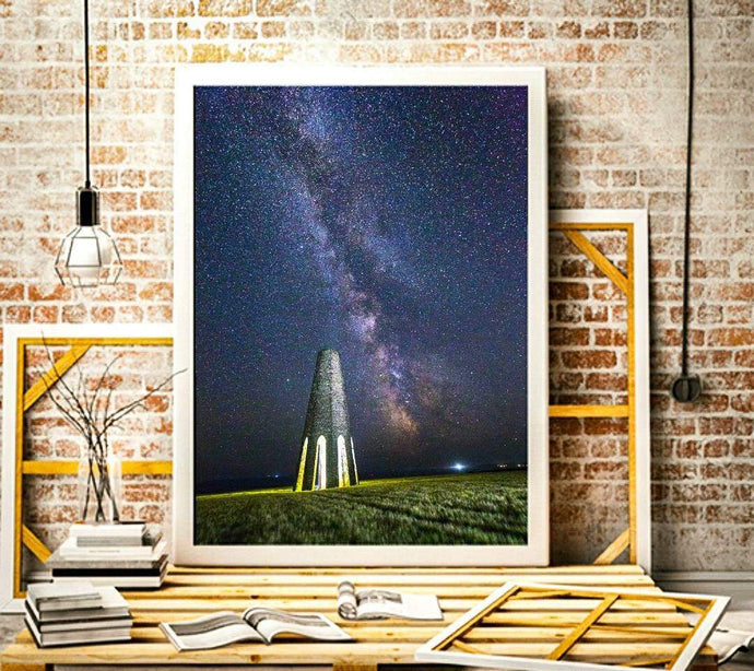 Night Sky Prints | The Daymark Navigation Aid wall art, Devon Milkyway - Home Decor Gifts - Sebastien Coell Photography