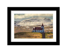 Load image into Gallery viewer, Icelandic Church Print of Ingjaldshóll | Scandinavian Photography and Home Decor Gifts - Sebastien Coell Photography
