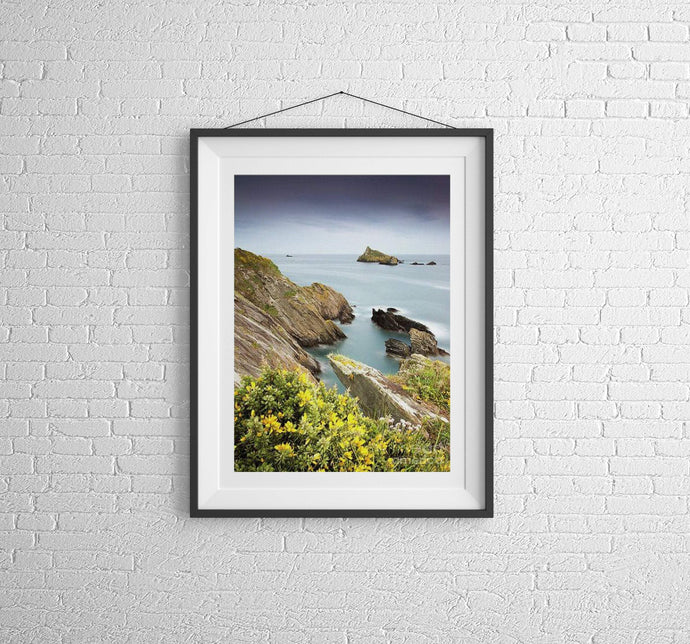 Print / Canvas Froward Point wall art, Kingswear Devon Photography present xmas christmas gifts photo rock coastal island fineart home decor