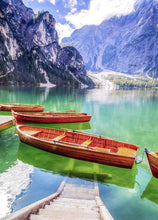 Load image into Gallery viewer, Dolomites art of Lago di Braies | Italian wall art, Pragser Wildsee Mountain photography - Sebastien Coell Photography
