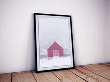 Load image into Gallery viewer, Scandinavian Minimalist art | Norwegian Red Hut Prints, Norwegian art - Home Decor - Sebastien Coell Photography
