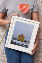 Load image into Gallery viewer, Lofoten Island Prints | The little yellow hut wall art, Sakrisoy Mountain Photography - Sebastien Coell Photography
