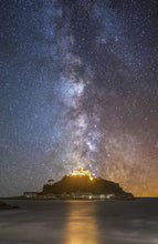 Load image into Gallery viewer, Night sky art of St Michaels Mount | Cornish art Space Astro - Home Decor Gifts - Sebastien Coell Photography
