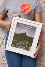 Load image into Gallery viewer, Travel Poster Print of Dartmoors Brentor Church, Devon wall art Home Decor Gifts - SCoellPhotography
