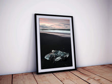 Load image into Gallery viewer, Scandinavian art of The Black Diamond Beach | Iceland prints for Sale Home Decor - Sebastien Coell Photography
