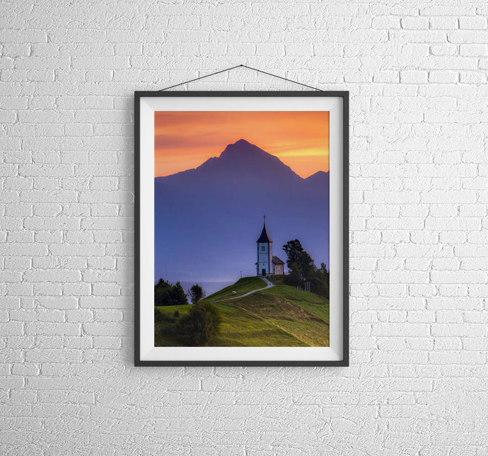 Mountain Photography of St Primoz | Jamnik Alpine Church Art for Sale - Home Decor - Sebastien Coell Photography