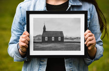 Load image into Gallery viewer, Scandinavian art | Budir Black Church, Icelandic Fine Art Mountain Photography - Sebastien Coell Photography
