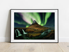 Load image into Gallery viewer, Iceland Aurora wall art | Kirkjufell Northern Lights Prints - Home Decor Gifts - Sebastien Coell Photography
