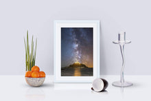 Load image into Gallery viewer, Night sky art of St Michaels Mount | Cornish art Space Astro - Home Decor Gifts - Sebastien Coell Photography
