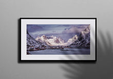 Load image into Gallery viewer, Panoramic Print of Norway&#39;s Reine | Nordic wall art, Arctic Seascape Photography - Sebastien Coell Photography
