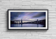 Load image into Gallery viewer, Panoramic Welsh Prints of The Menai Suspension bridge | Anglesey Prints for Sale - Sebastien Coell Photography
