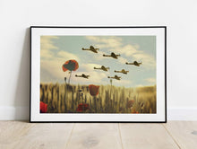 Load image into Gallery viewer, Aviation Art | British RAF WW2 Spitfire Wall Art, Poppy Field Flower Photography - Sebastien Coell Photography
