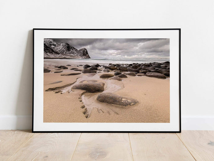 Scandinavian art of Unstad Bay, Lofoten Islands art for Sale, Seascape Photography Home Decor Gifts - Sebastien Coell Photography