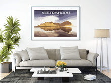 Load image into Gallery viewer, Iceland Poster Print of The Vestrahorn, Mountain Illustration art for Sale, Stokksnes Landscape Photography Home Decor Gifts - SCoellPhotography
